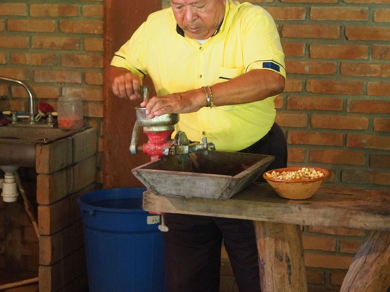 Grinding corn to make masa