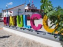 Huatulco sign at the town square