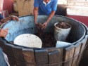 The agave pinas are crushed and then fermented