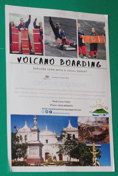 A poster for volcano boarding