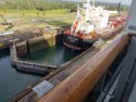 You can see how close this oil tanker is to the side of the locks