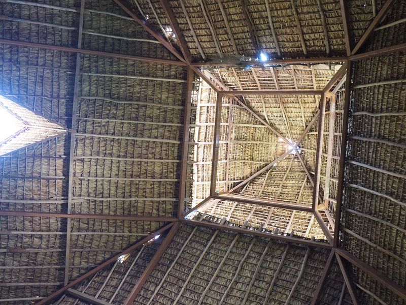 Looking up inside the pyramid