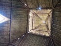 Looking up inside the pyramid