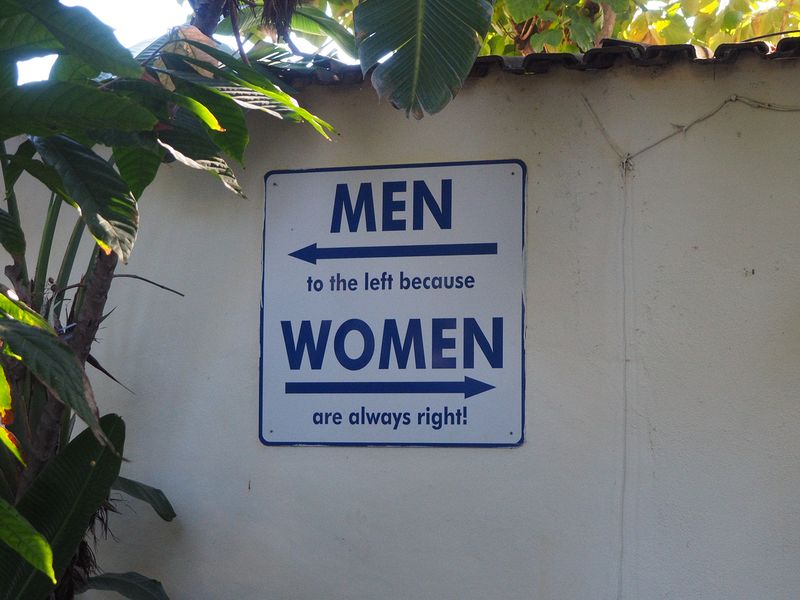 Men to the left because women are always right