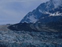 Lamplugh Glacier flowing down from the mountains