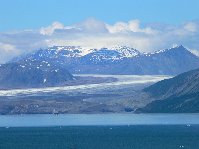 The Oosterdam in the distance at the Grand Pacific Glacier