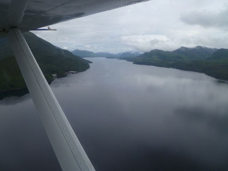 Flying over the water