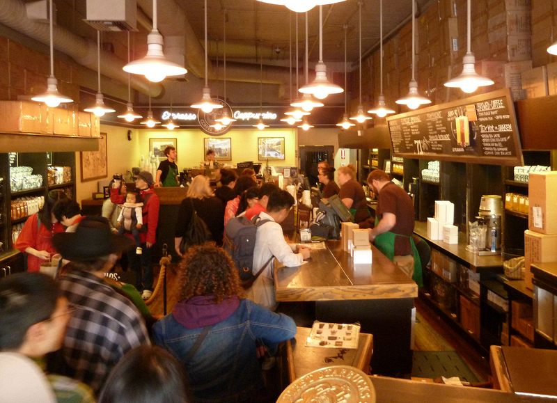 Inside the original Starbucks