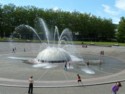 Kids playing in a fountain