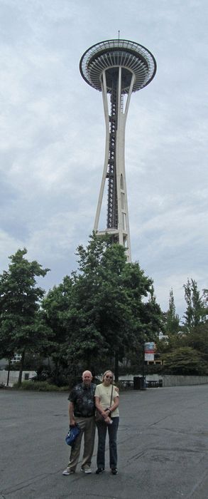 Pete and June near the Space Needle