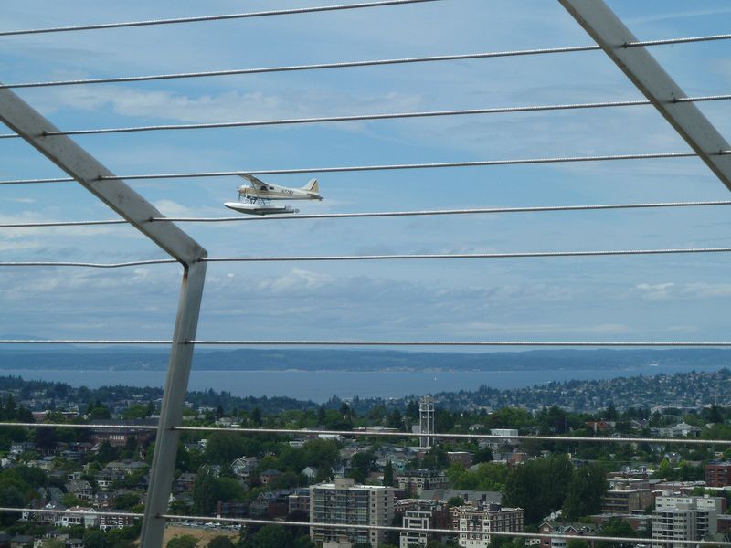 Sea plane and one view from the top of the Space Needle