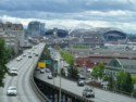 View of the football and baseball stadiums