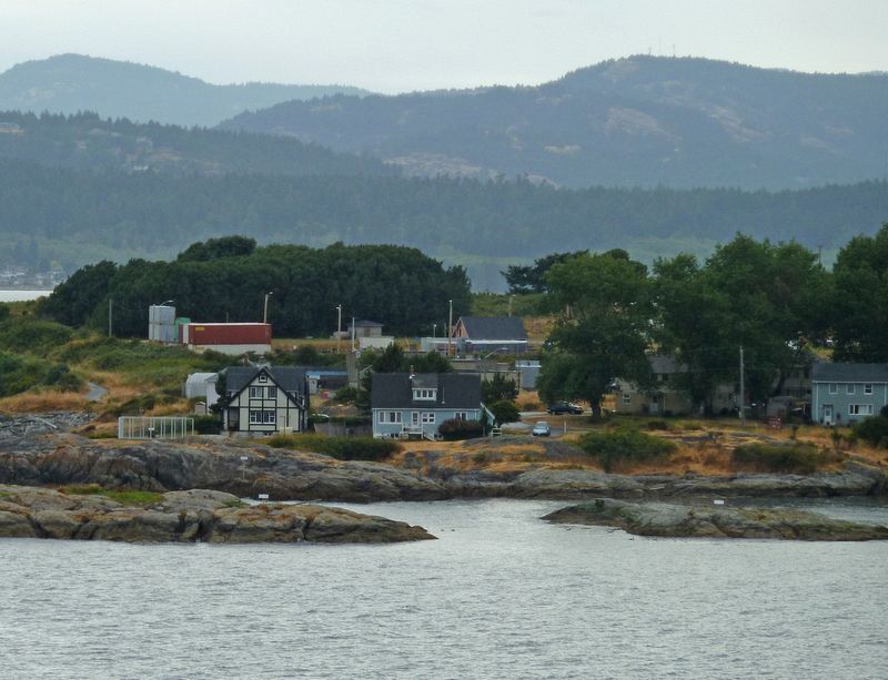 Houses on a rocky shore