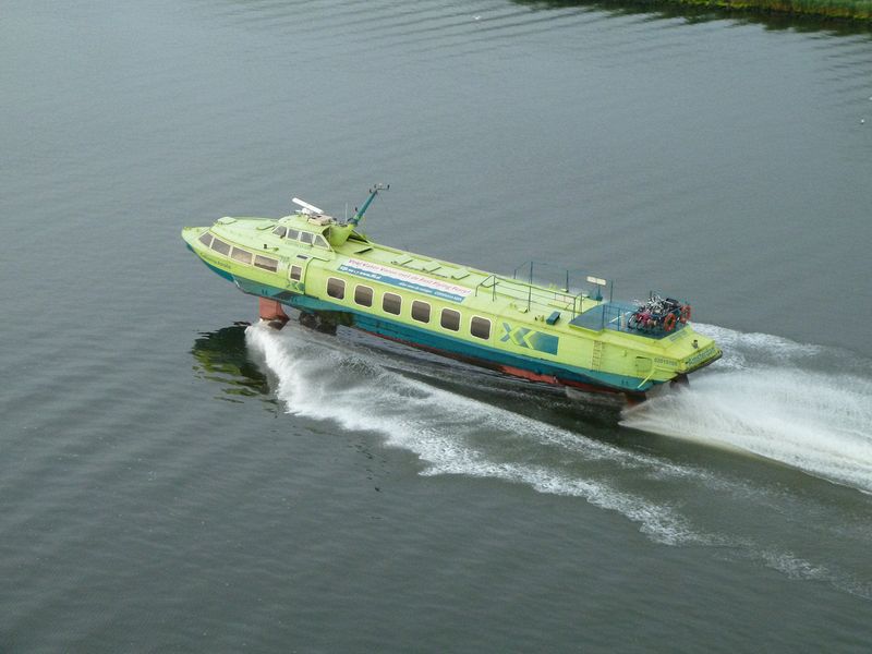 A hydrofoil goes by