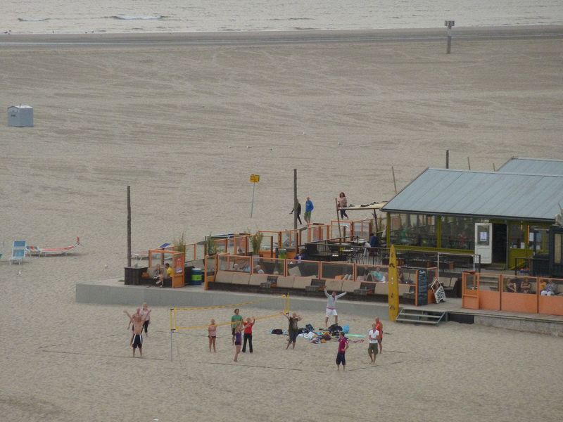 Beach volleyball as we head out to sea