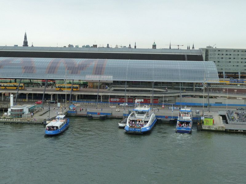 Ferries bring people to the railway station