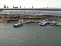 Ferry boats arrive at the central train station