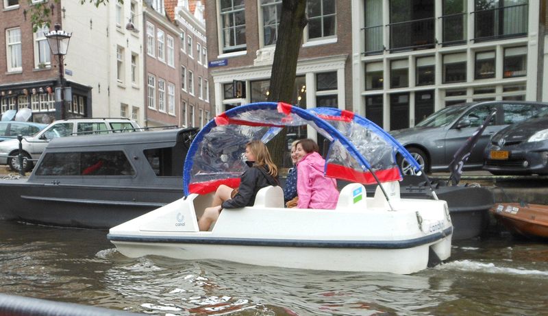 Girls in a paddle boat