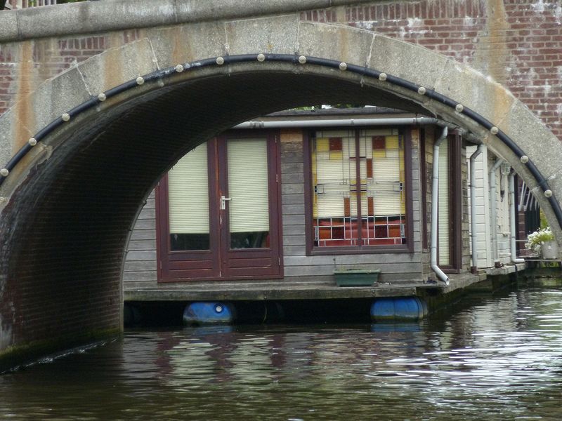 Houseboat stained glass windows