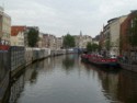 View of the canal with the flower market at one side