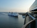 A ferry pulls in right behind us