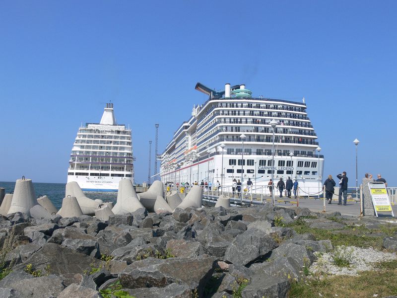 Next to the Seven Seas Voyager