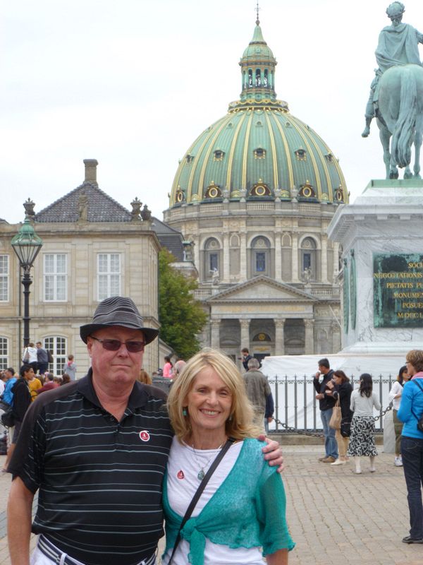 Livingston and Eloise with the dome of the Marble Church in the background