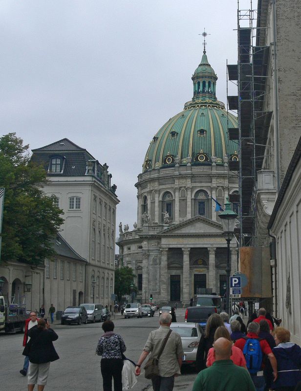 Our tour group walks towards the Marble Church