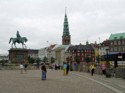 Statue of Frederick VII and tower of city hall