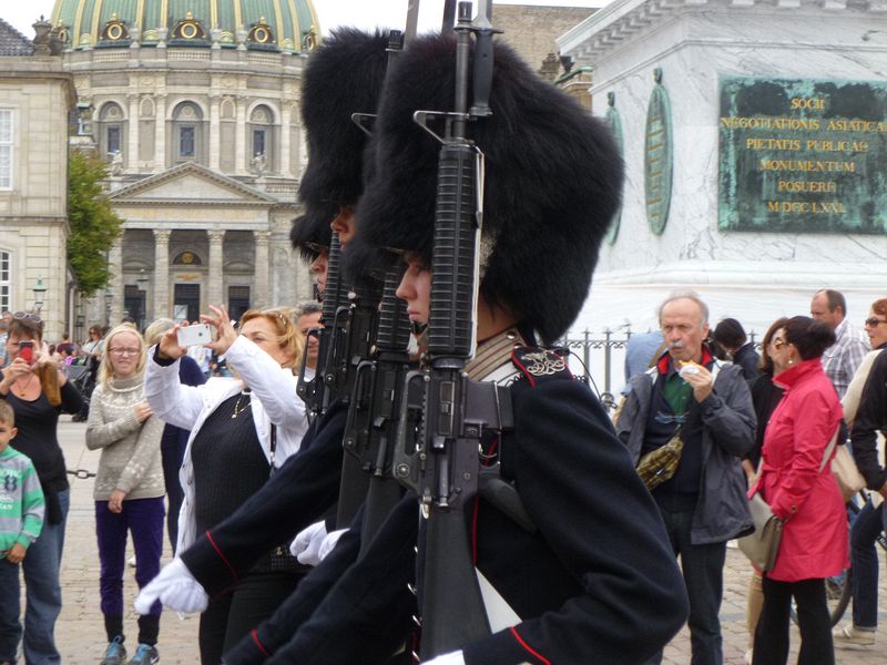 The Queen's Guard marches by