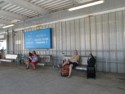 June waiting at the Dover cruise terminal