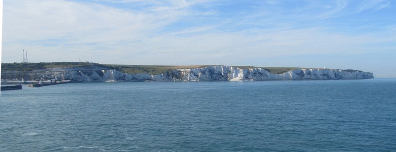 The cliffs as we leave Dover