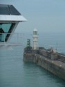 The ship's bridge above the seawall lighthouse