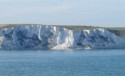 White cliffs where section has calved off