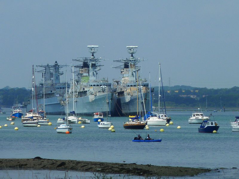 Boats and ships in Portsmouth harbor