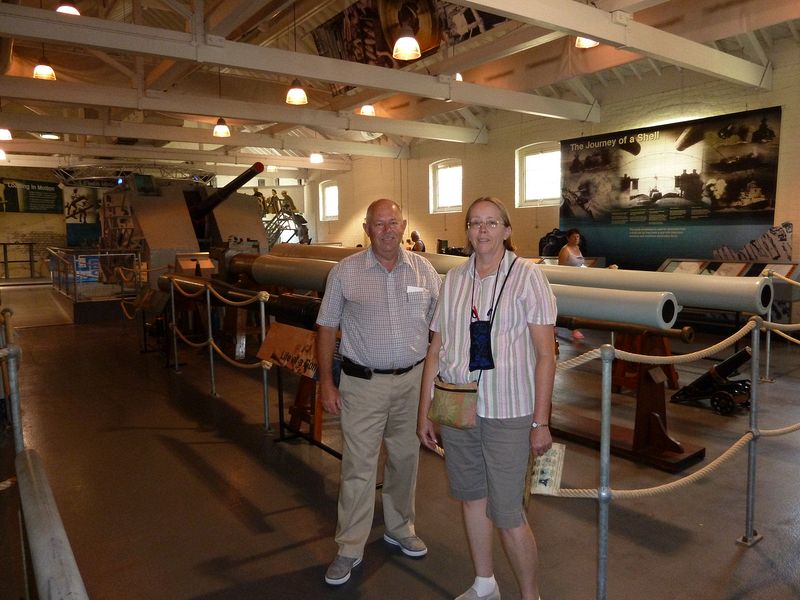 Pete and June next to big guns