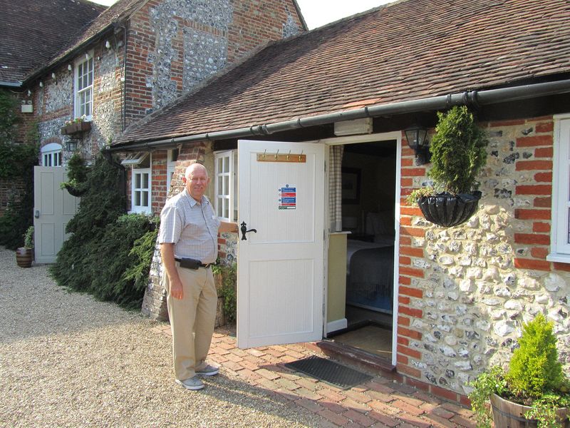 Pete opens the door to his room