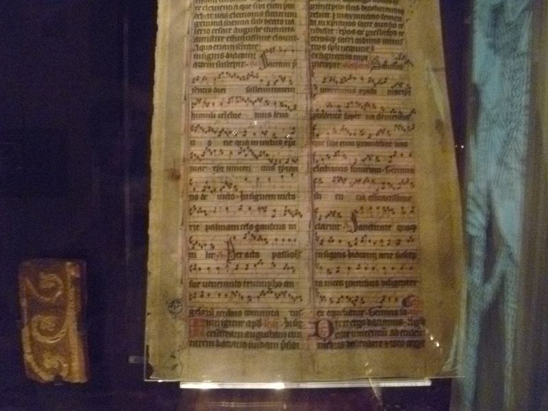 An illuminated manuscript of music