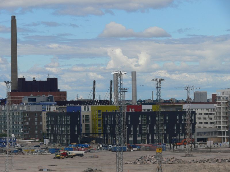 Lots of constructions along the harbor