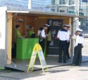 Sailors at the Tall Ships Races booth