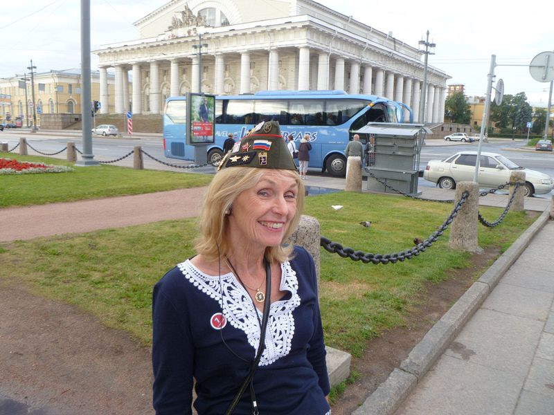 Eloise models a replica Russian Army hat