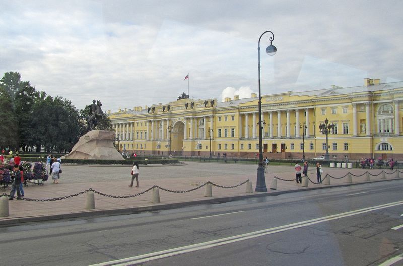 Peter the Great Bronze Horseman statue by the General Staff building