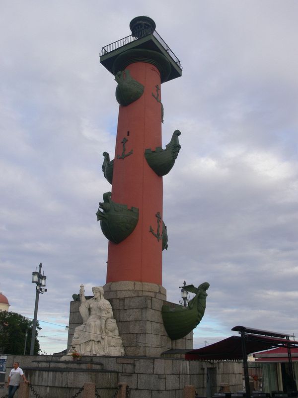 Rostral column acts as a light house along the river