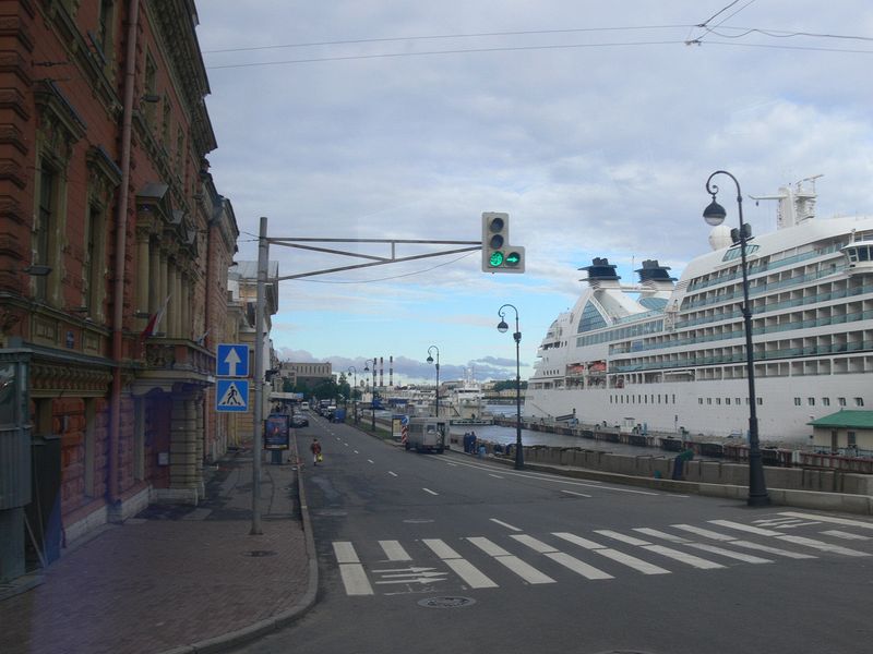 This cruise ship (not ours) is docked right downtown