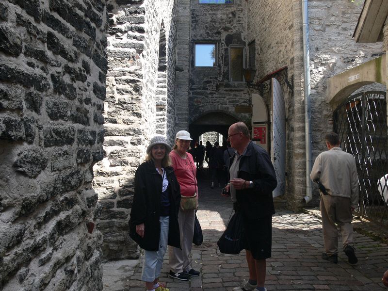 Eloise, June, and Livingston on an old passageway