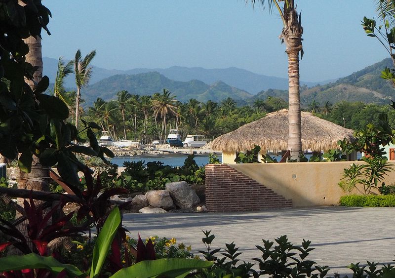 Boatyard and mountains