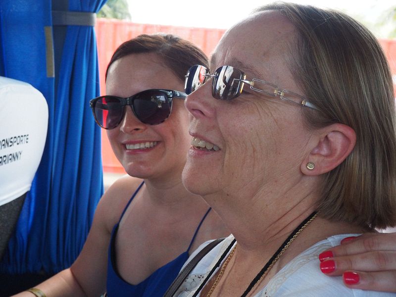 Jessica and June on our tour bus