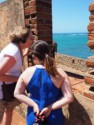 June and Jessica look out at the ocean