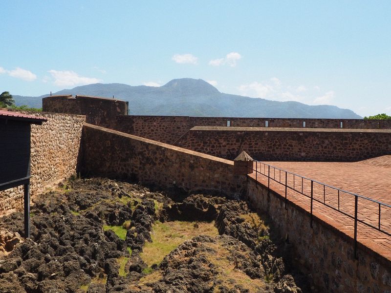 Volcanic rock inside the fort