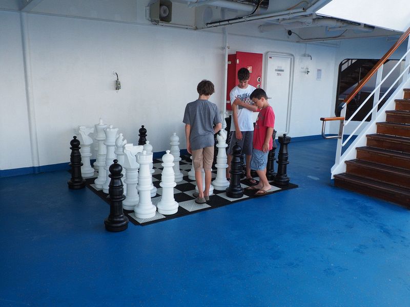 Boys playing chess